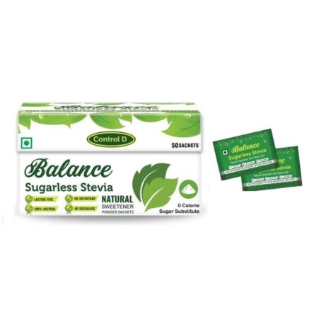 Control D Balance 50 Sachets Mithi Tulsi Stevia Powder Box