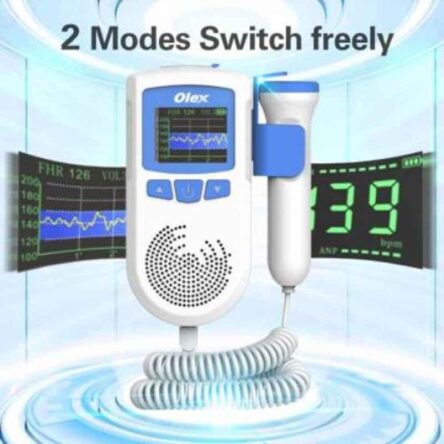 Olex White Fetal Doppler for Parental Baby Heartbeat Sound Monitor