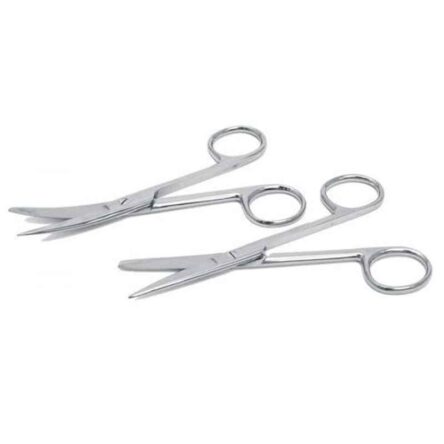 Forgesy 2 Pcs 8 inch Stainless Steel Straight & Blunt Dressing Surgical Scissor Set