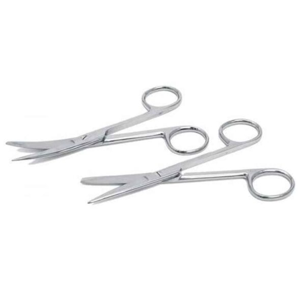 Forgesy 2 Pcs 8 inch Stainless Steel Straight & Blunt Dressing Surgical Scissor Set