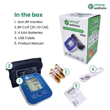 Sahyog Wellness White Automatic Upper Arm Digital Blood Pressure Monitor Machine with Cuff
