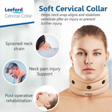 Leeford Cotton Skin Adjustable Soft Cervical Collar with Support