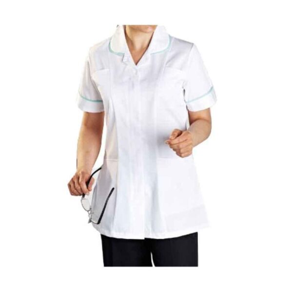 Superb Uniforms Polyester & Viscose White Nurse Tunic Dress Set for Women