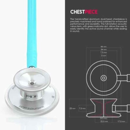 MDF Acoustica Lightweight Dual Head Pastel Blue Stethoscope