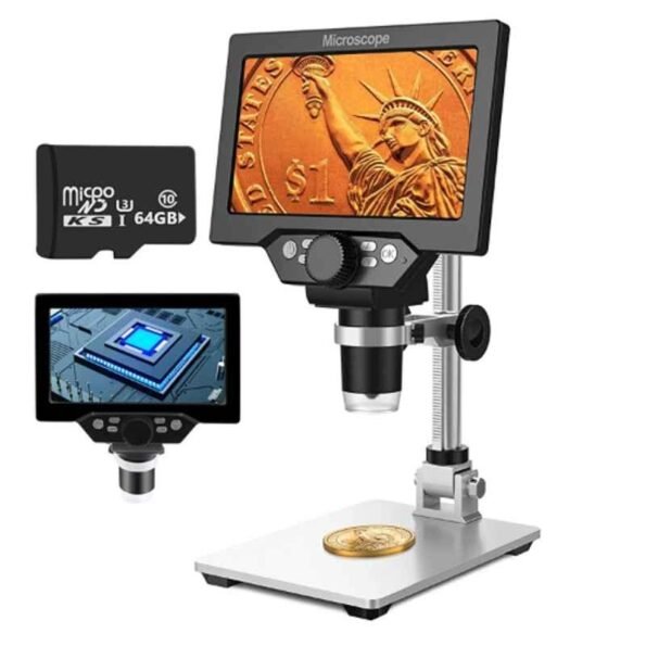 Microware 10-1200X 7 inch LCD Digital Microscope with 64GB TF Card