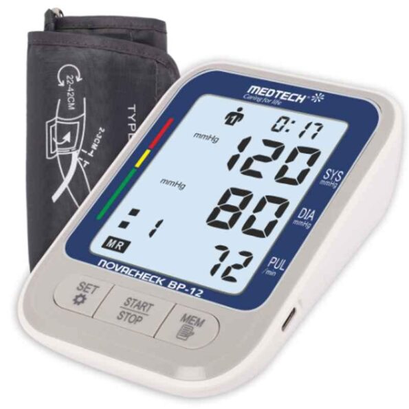 Medtech BP12 Portable Automatic Digital Blood Pressure Monitor Machine with Backlight