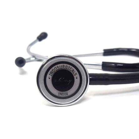 Indosurgicals Silvery III Aluminium Black Stethoscope