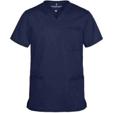 Superb Uniforms Polyester & Viscose Royal Blue Half Sleeves Designer Scrub for Doctors