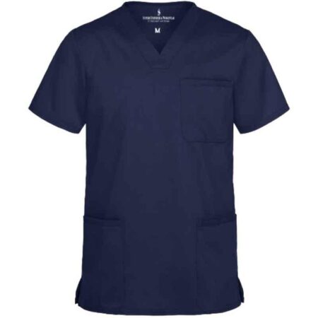 Superb Uniforms Polyester & Viscose Royal Blue Half Sleeves Designer Scrub for Doctors