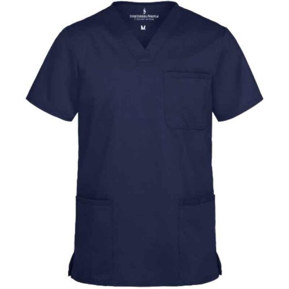 Superb Uniforms Polyester & Viscose Royal Blue Half Sleeves Designer Scrub for Doctors