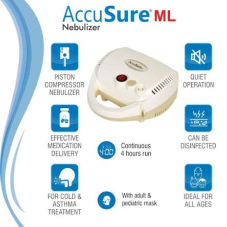 AccuSure ML Nebulizer Compressor Nebulizer Machine with Mouth Piece