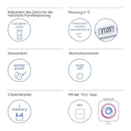 Beurer OT 20 79138 Ovulation Checking White Basal Thermometer with Application