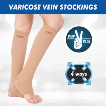 AccuSure Double Extra Large Open Toe Anti Embolism Knee Length Stocking for Varicose Vein