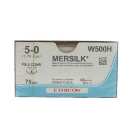 Ethicon NW5027 12 Pcs 5-0 Silver Mersilk Non-Absorbable Suture Box