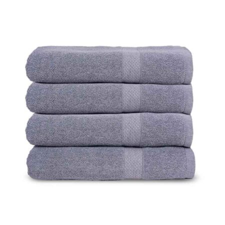 Rise N Shine 70x150cm 400GSM Cotton Grey Bath Towel for Men & Women (Pack of 4)