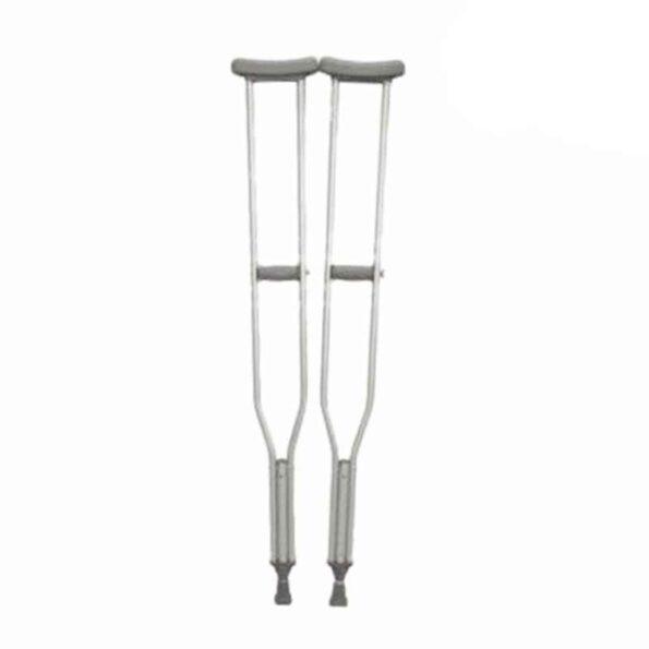 Fidelis Healthcare Aluminium White Powder Coating Heavy Weight Adjustable Under Arm Crutch