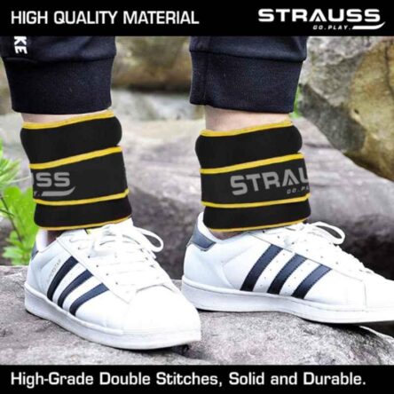 Strauss 30.5×15.3×4.3cm Neoprene Yellow Adjustable Round Shape Ankle Weight