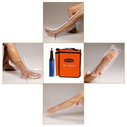 Desco 6 Pcs Leather Air Splint Set with Pump