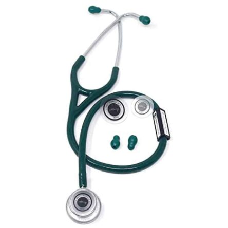 Indosurgicals Silvery III Aluminium Green Stethoscope