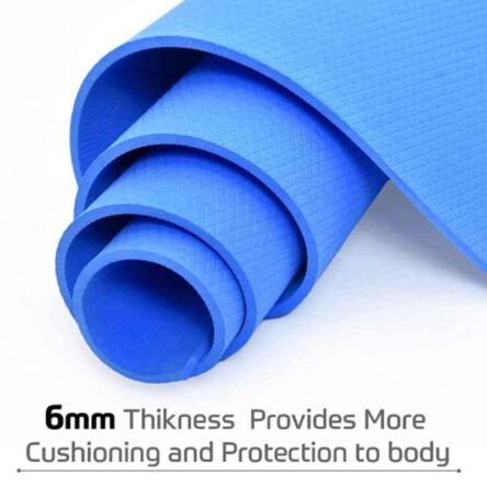 BeatXP 72×24 inch Ethylene Vinyl Acetate Blue Yoga Mat with Strap