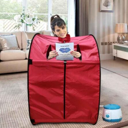 Kawachi 750W Reddish Maroon Panchkarma Swedan Portable Steam Sauna Bath for Health & Beauty Spa at Home