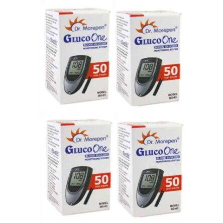 Dr. Morepen BG-03 50 Strip Glucometer Strips (Pack Of 4) Box