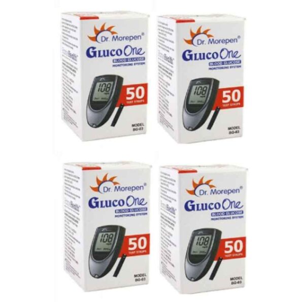 Dr. Morepen BG-03 50 Strip Glucometer Strips (Pack Of 4) Box