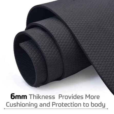 BeatXP 72×24 inch Ethylene Vinyl Acetate Black Yoga Mat with Strap