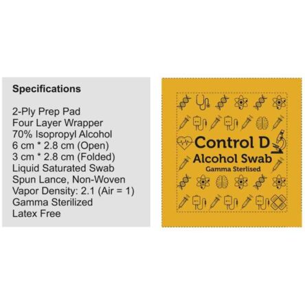 Control D 100 Alcohol Swabs