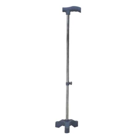 Fidelis Healthcare Mild Steel Grey 3 Leg Height Adjustable Walking Stick with Plastic Base