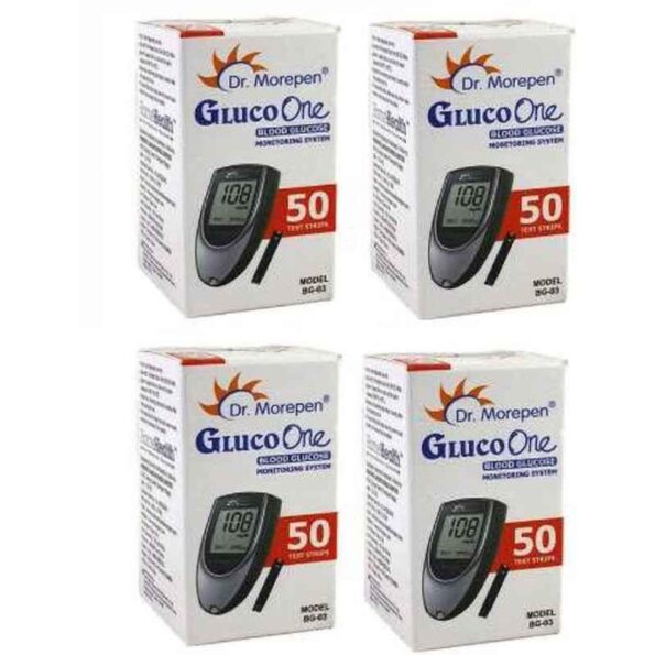 Dr. Morepen BG03 50 Strips 200 Glucometer Strips Box