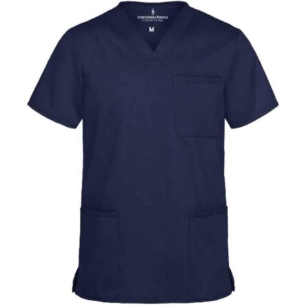 Superb Uniforms Polyester & Viscose Royal Blue Half Sleeves Designer Scrub for Doctors