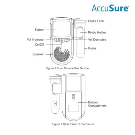 AccuSure Fetal Doppler for Doctors & Mothers Fetal Heart Rate Monitor with USB Charging & LCD Display