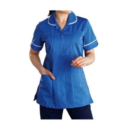 Superb Uniforms Polyester & Viscose Royal Blue Hospital Nurse Dress Set for Women