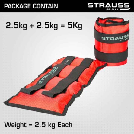 Strauss 42x20x7cm Neoprene Red Adjustable Ankle Weight