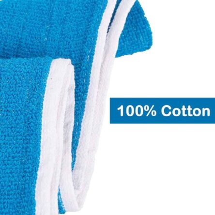 Rise N Shine 70x150cm 400GSM Cotton Blue Strip Bath Towel for Men & Women (Pack of 2)