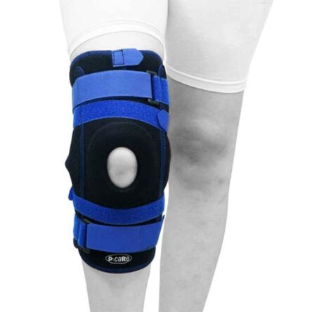 P+caRe Neoprene Black & Blue Knee Trakker Hinged