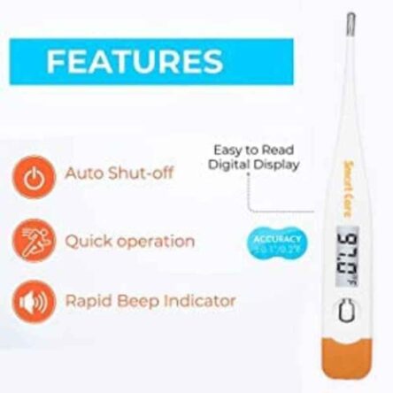 Smart Care Metal White LCD Digital Thermometer