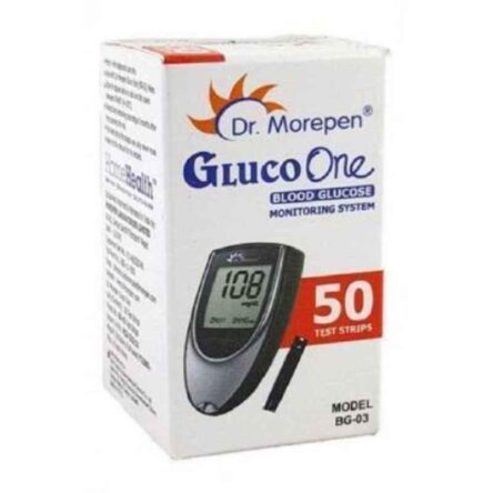 Dr. Morepen 50 Pcs Blood Glucose Test Glucometer Strips Box