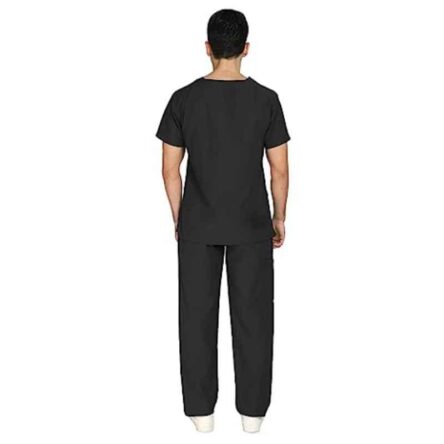 Indosurgicals Polyester & Cotton Black Unisex Scrub Suit