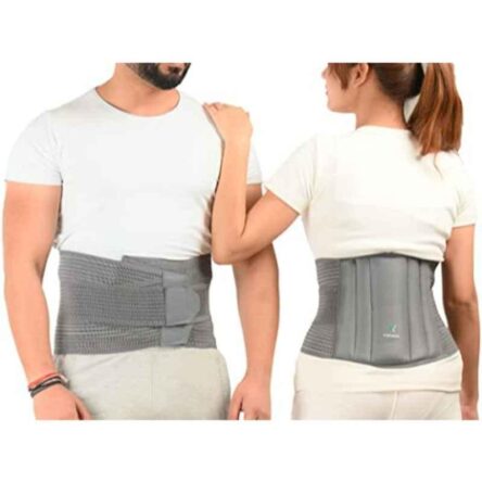 K Squarians Cotton Grey Lumbar Sacral Belt for Back Pain