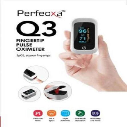 Perfecxa Q3 White Pulse Oximeter with OLED Display