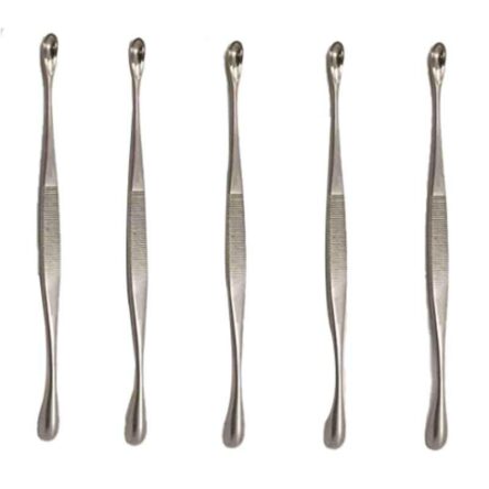 Forgesy 5 Pcs 8 inch Stainless Steel Double Ended Surgical Scoop Set