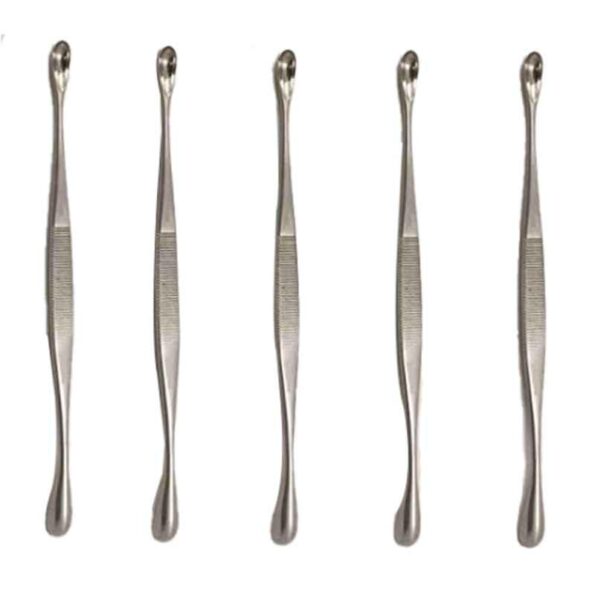 Forgesy 5 Pcs 8 inch Stainless Steel Double Ended Surgical Scoop Set