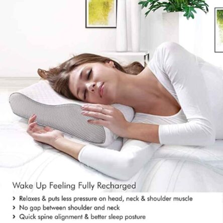 HealthSense Soft-Spot CP 30 White Orthopedic Memory Foam Cervical Pillow for Neck