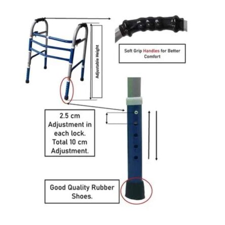 Welltrust 79-87cm Light Weight Aluminum Foldable Walker Walking Stick