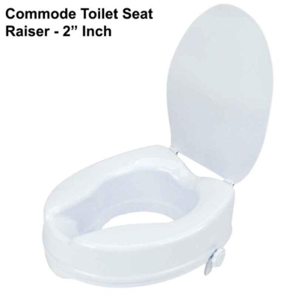 Entros 135kg Easy Fixed 4 inch White Plastic Moulded Raised Toilet Seat with Lid