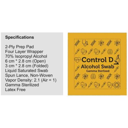 Control D 100 Alcohol Swabs (Pack of 2)
