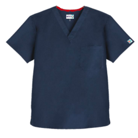 Protect U Medium Unisex Navy V Neck Scrub Top