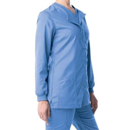 Superb Uniforms Polyester & Viscose Sky Blue Full Sleeves Scrub Suit Jacket